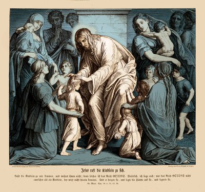 Jesus kallar barnen till sig, Markusevangeliet av Julius Schnorr von Carolsfeld