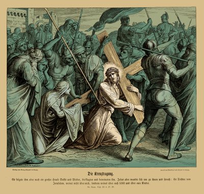 Jesus bär korset, Lukasevangeliet av Julius Schnorr von Carolsfeld