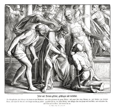Jesus får en törnekrona, Markusevangeliet av Julius Schnorr von Carolsfeld