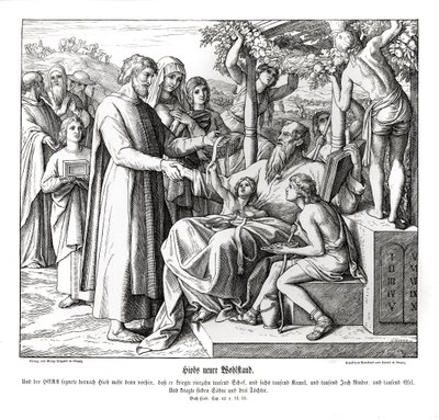 Job belönas, Job av Julius Schnorr von Carolsfeld