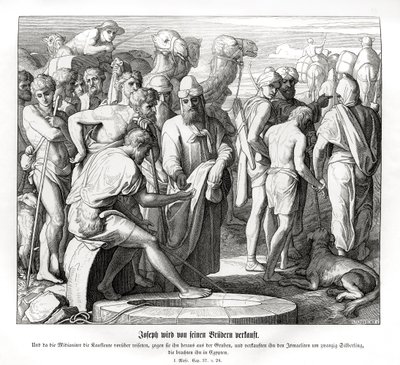 Josef säljs av sina bröder, Genesis av Julius Schnorr von Carolsfeld