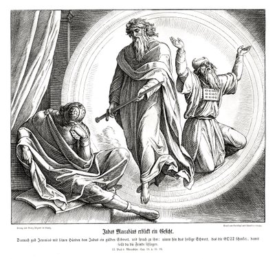 Makkabeer Judas får ett gyllene svärd av Julius Schnorr von Carolsfeld