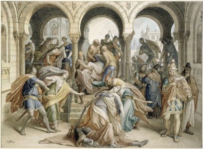 Kriemhilds död av Julius Schnorr von Carolsfeld