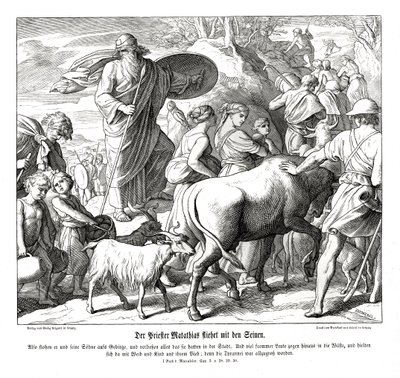 Mattatias och hans söner flyr staden av Julius Schnorr von Carolsfeld