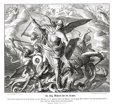 Michaels seger över draken, Uppenbarelseboken av Julius Schnorr von Carolsfeld