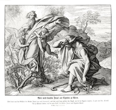 Moses och den brinnande busken, Exodus av Julius Schnorr von Carolsfeld