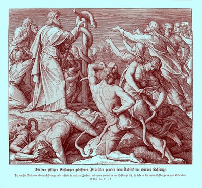 Moses och ormen av koppar, 4 Mosebok av Julius Schnorr von Carolsfeld