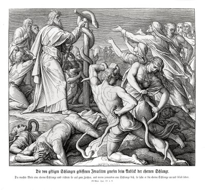 Moses och ormen av koppar, 4 Mosebok av Julius Schnorr von Carolsfeld
