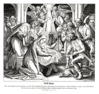 Födelse, Lukasevangeliet av Julius Schnorr von Carolsfeld
