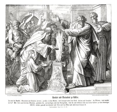 Paulus och Barnabus i Lystrien, Apostlagärningarna av Julius Schnorr von Carolsfeld