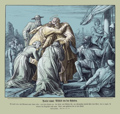 Paulus lämnar Efesierna, Apostlagärningarna av Julius Schnorr von Carolsfeld