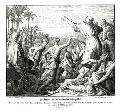 Återvänd från Babylon, Esra av Julius Schnorr von Carolsfeld
