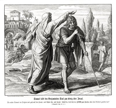 Samuel smörjer Saul till Israels kung av Julius Schnorr von Carolsfeld