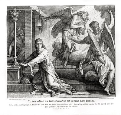 Samuel tar emot profetian om Elis död av Julius Schnorr von Carolsfeld