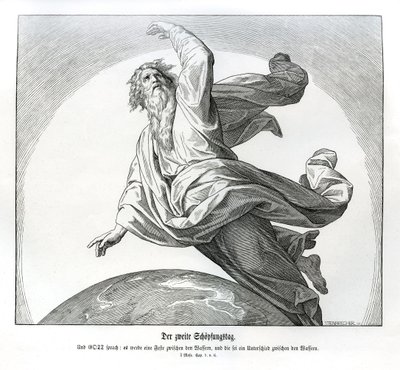 Skapelsens andra dag, Genesis av Julius Schnorr von Carolsfeld