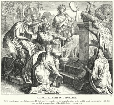 Salomo faller in i avgudadyrkan av Julius Schnorr von Carolsfeld