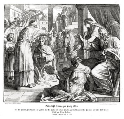 Salomo är smord till kung av Julius Schnorr von Carolsfeld