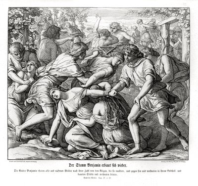 Benjamins söner och Silos döttrar, domare av Julius Schnorr von Carolsfeld
