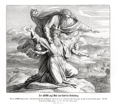Herren visar Mose det utlovade landet, 5 Mosebok av Julius Schnorr von Carolsfeld