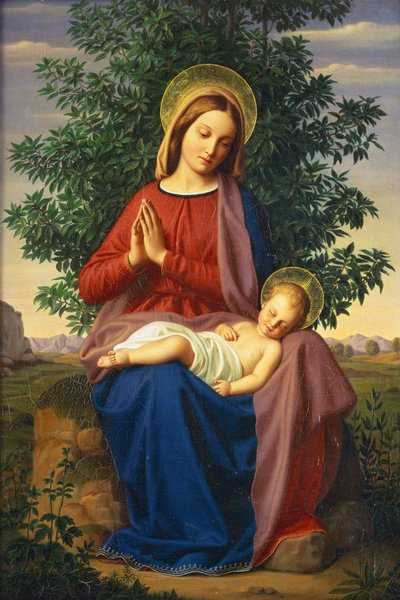 Madonnan och barnet, 1855 av Julius Schnorr von Carolsfeld