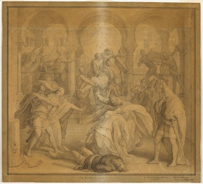 Nibelungens slut - Kriemhilds död av Julius Schnorr von Carolsfeld
