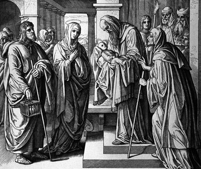 Presentationen av Jesusbarnet i templet av Julius Schnorr von Carolsfeld