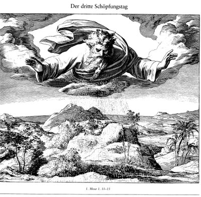 Den tredje skapelsens dag ur Die Bibel i Bildern, 1852-1860 av Julius Schnorr von Carolsfeld