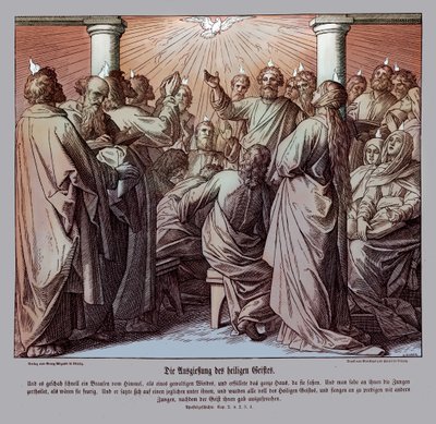 Apostlarna är fyllda av den helige Ande, Apg av Julius Schnorr von Carolsfeld