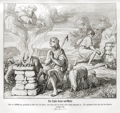 Kains och Abels offer, 1 Mosebok av Julius Schnorr von Carolsfeld