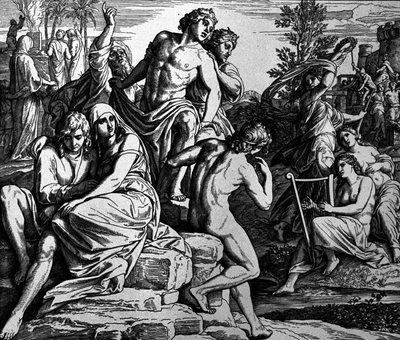De syndande änglarna av Julius Schnorr von Carolsfeld