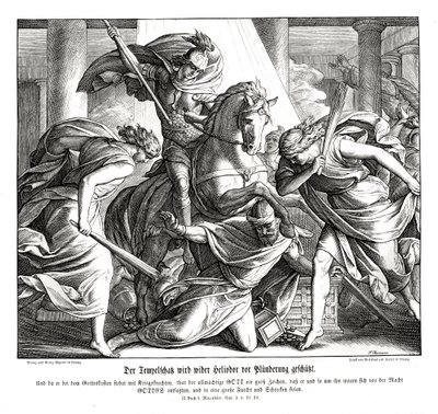 Tempelskattkammaren är skyddad, 2 makkabeer av Julius Schnorr von Carolsfeld