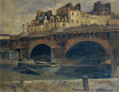 Parisiska landskap med Pont Neuf av Julius Ullmann
