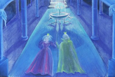 Frog Prince Happily Ever After (oljepastell och färg på papper) av Jung Sook Nam