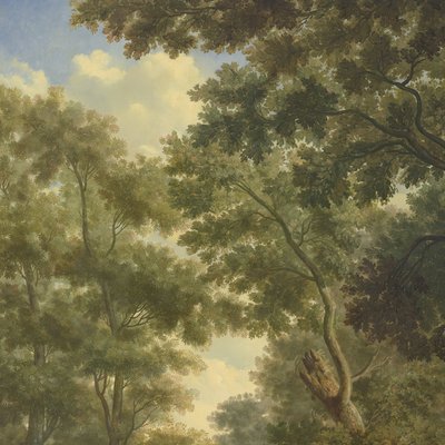 Arcadian Landscape, en av en serie av tio väggmålningar i trädgårdsrummet på huvudvåningen i Amsterdam-huset Herengracht 524 av Jurriaan Andriessen
