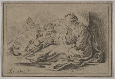 Mor med två barn, 1700-talet. av Jurriaan Cootwijk