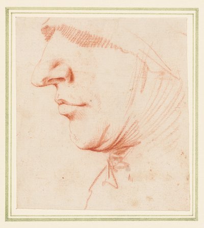 En mans huvud i profil av Jusepe de (1591 1652) Ribera