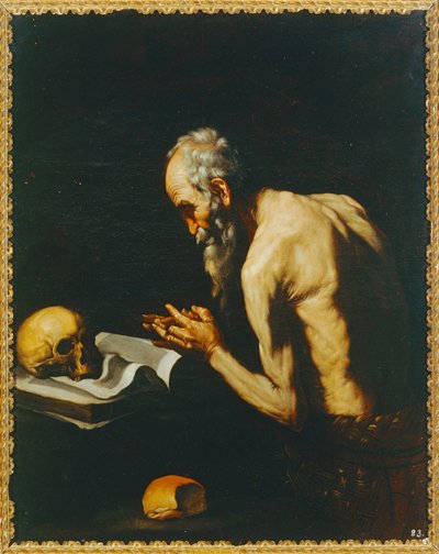 Kopie nach Ribera. Heiliger Paulus der Einsiedler von Jusepe de (1591-1652) Ribera