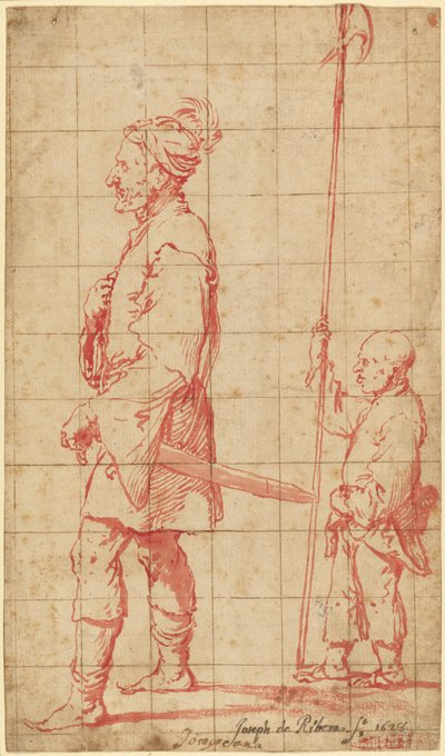 En potentat åtföljd av sin halbardbärare av Jusepe de Ribera