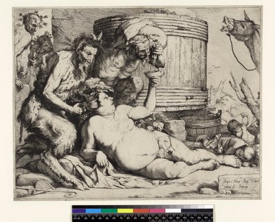 Drunken Silenus. Silenus vid vinkaret, före 1652 av Jusepe de Ribera