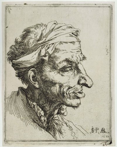 Litet groteskt huvud av Jusepe de Ribera