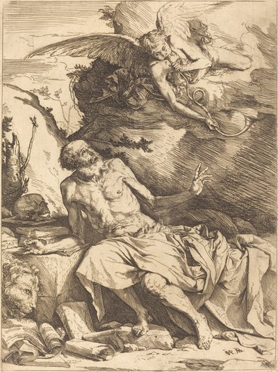 Den helige Jerome som hör den sista domens trumpet av Jusepe de Ribera