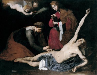 Saint Sebastian helad av de heliga kvinnorna - Målning av Jose de Ribera sa il Spagnoletto ""spanjoren"" (1591-1652), cirka 1621 av Jusepe de Ribera