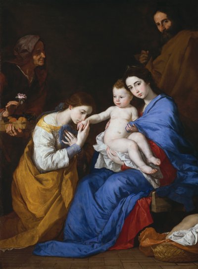 Den heliga familjen med heliga Anne och Katarina av Alexandria, 1648. av Jusepe de Ribera