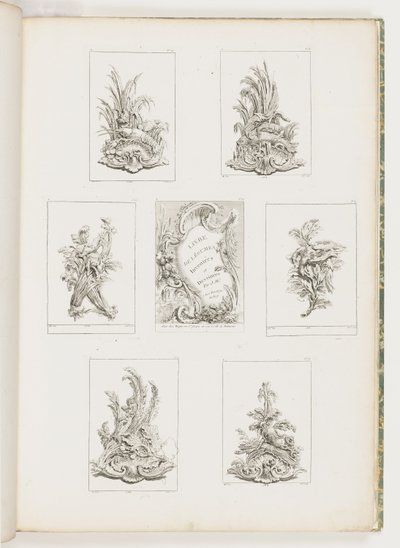 Prydnadsdesign med kräftmotiv, pl. 14 i Livre des Légumes (Serie av grönsaksprydnader) pl. i av Juste Aurèle Meissonnier