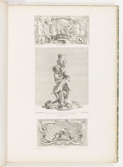 Prydnadspanel som visar bortförandet av Hélène, pl. 24 i Oeuvre av Juste Aurèle Meissonnier