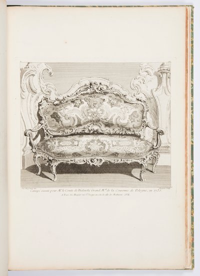 Soffa avrättad för herr greven av Bielinski Grand Mal av Polens krona, 1735.; Soffa avrättad för greven av Bielinski 1735, 4:e tavlan av Juste Aurèle Meissonnier