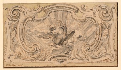 Design för en prydnadspanel av Juste Aurèle Meissonnier