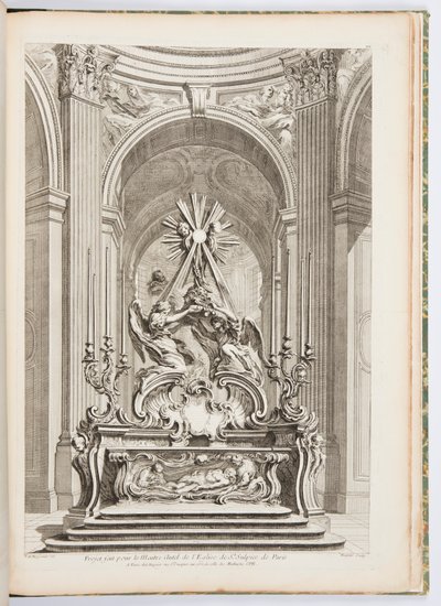 Design för Mästaraltaret i kyrkan St. Sulpice de Paris, skylt 109, i Oeuvres de Juste-Aurèle Meissonnier (Verk av Juste-Aurèle Meissonnier) av Juste Aurèle Meissonnier