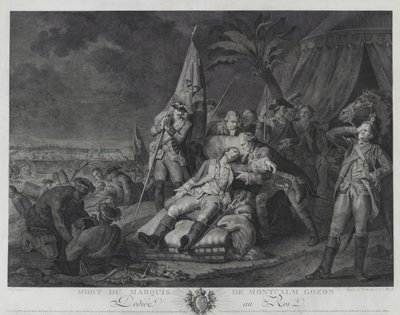 Marquis de Montcalm Gozons död (gravyr) av Juste Chevillet