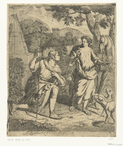 Pastoral scen sätter Granida i Daifilo av Justus Brouwer